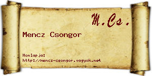 Mencz Csongor névjegykártya